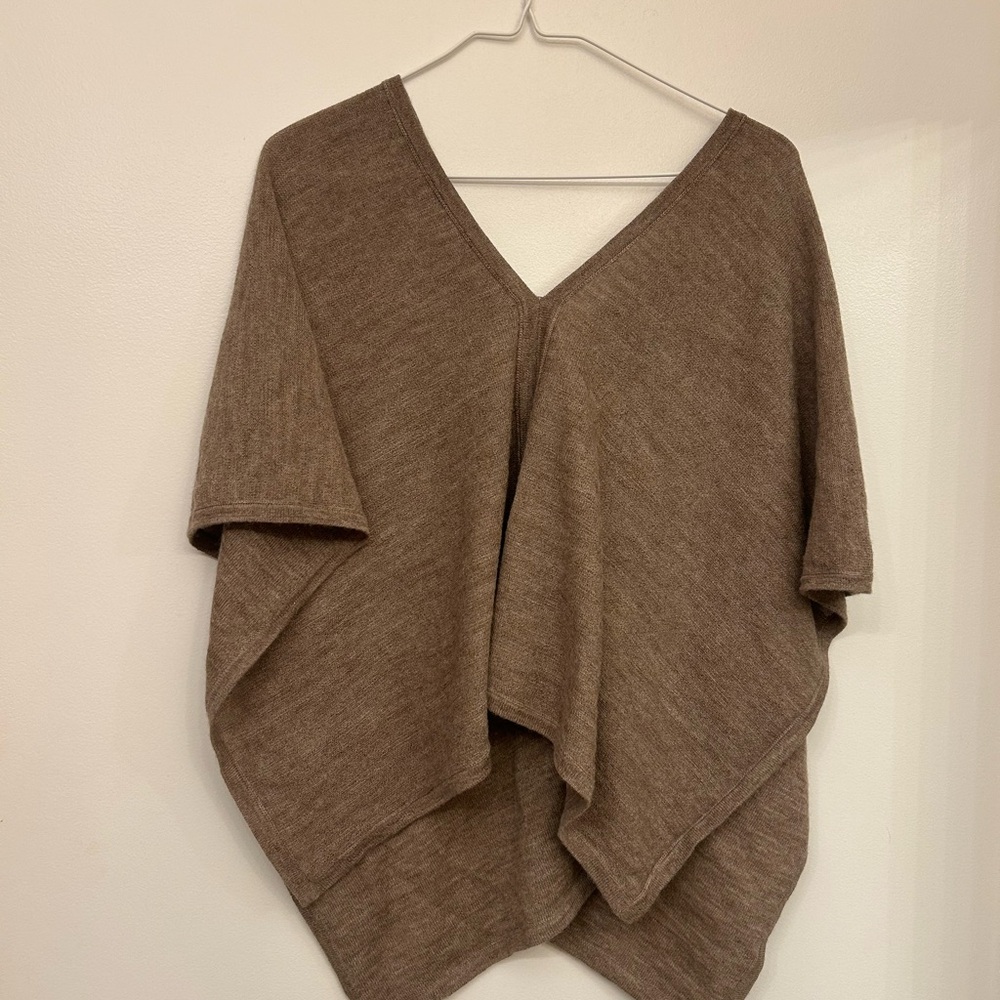 Brown Cashmere Poncho